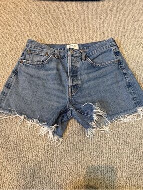 AGOLDE Blue Parker Long Denim Shorts. Size 28.